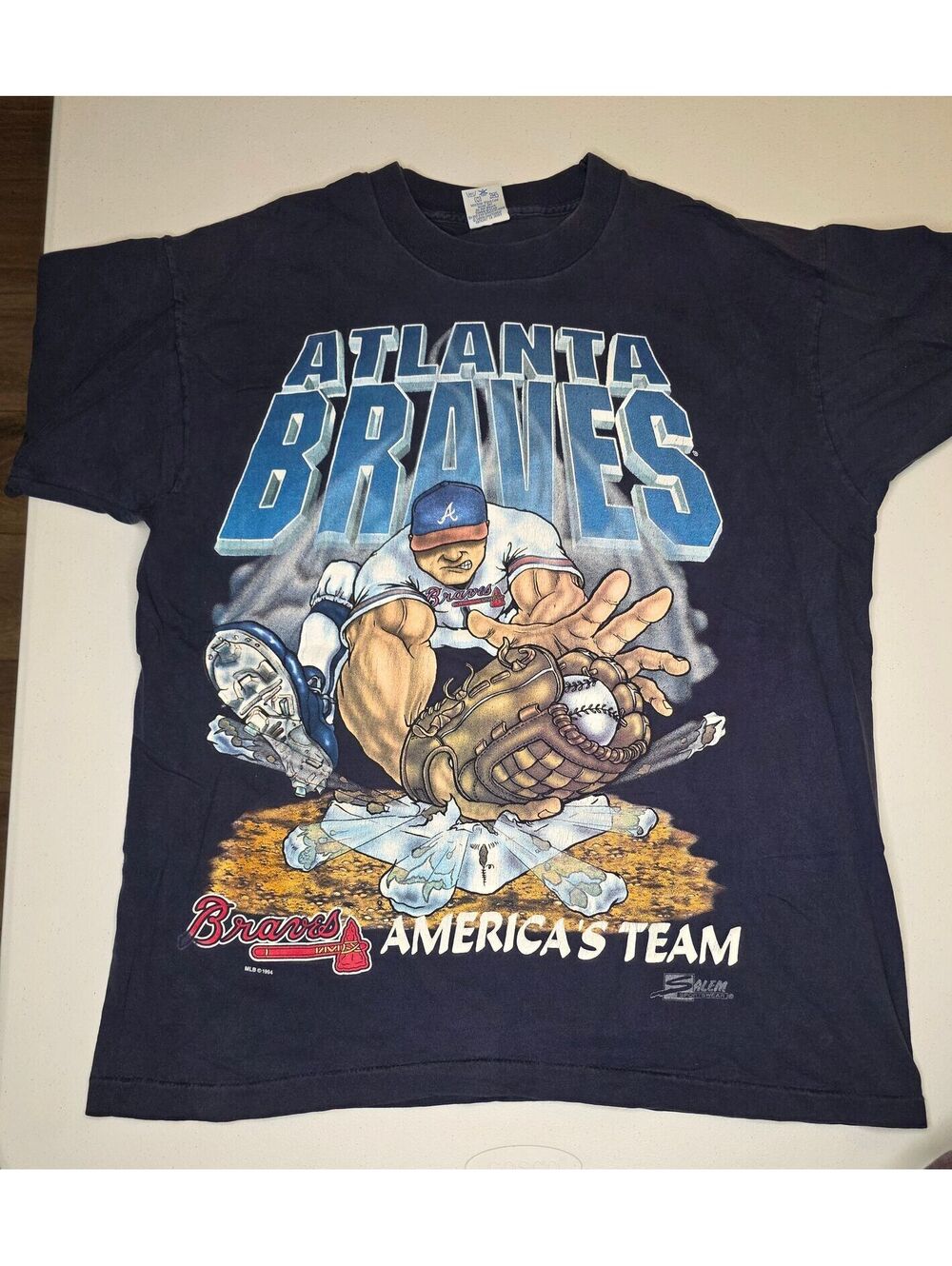 1994 MLB Atlanta Braves Americas Team Single Stitch Tee